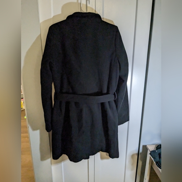 Black pea coat, size large - Picture 2 of 2